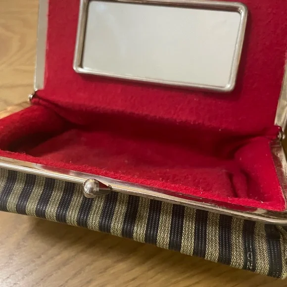 Fendi Black and Gold Striped Cosmetic Case - Picture 2 of 6